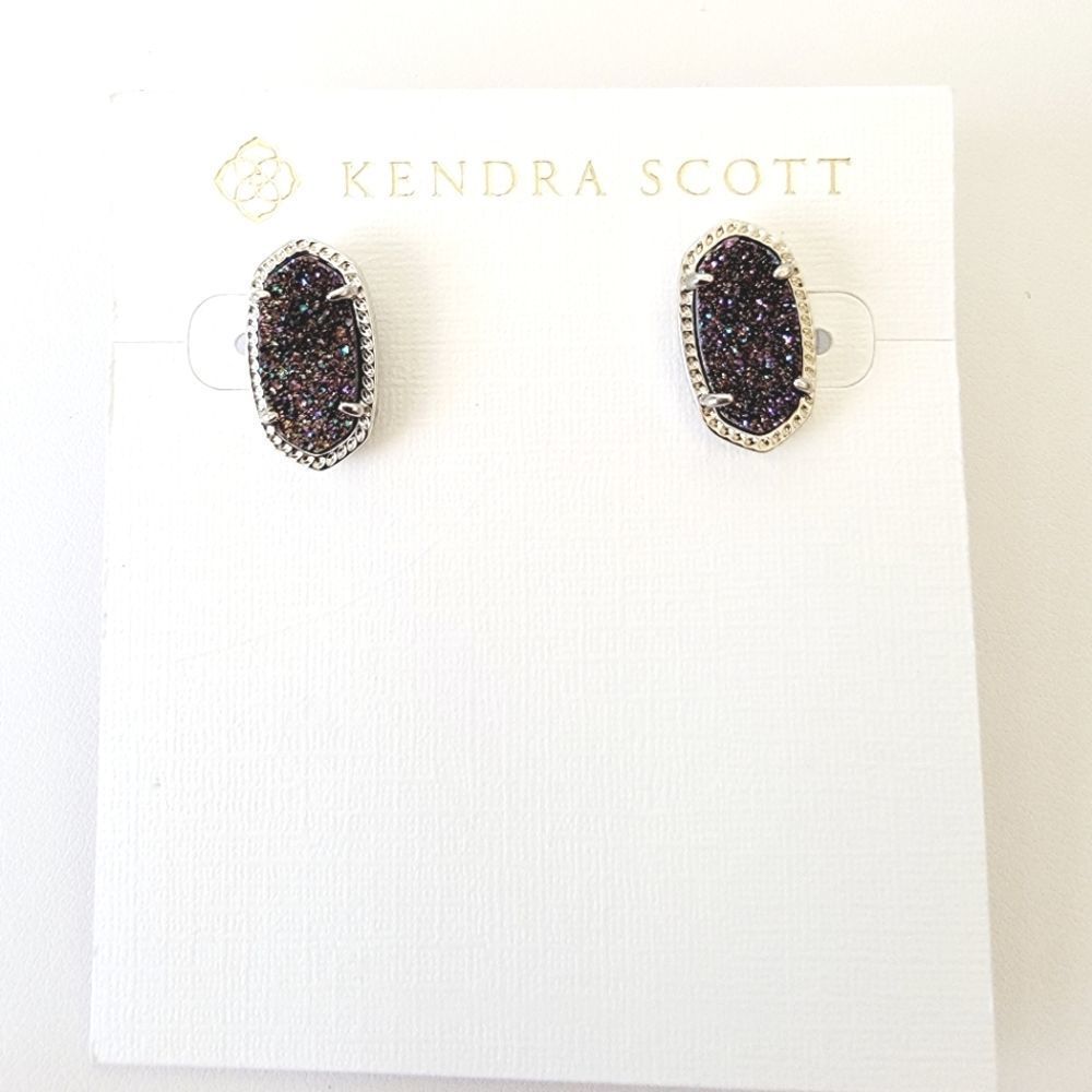 NWT KENDRA SCOTT ELAINA RHODIUM SILVER EARRINGS